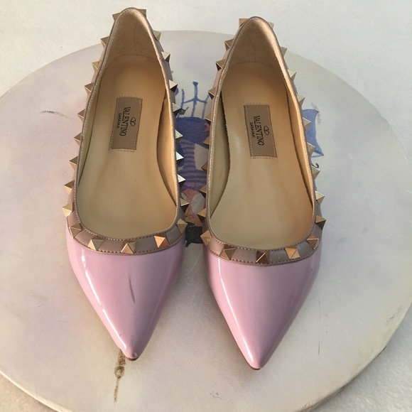 Authentic Valentino Rock-stud Ballerina Flats Sz37 - Picture 5 of 7